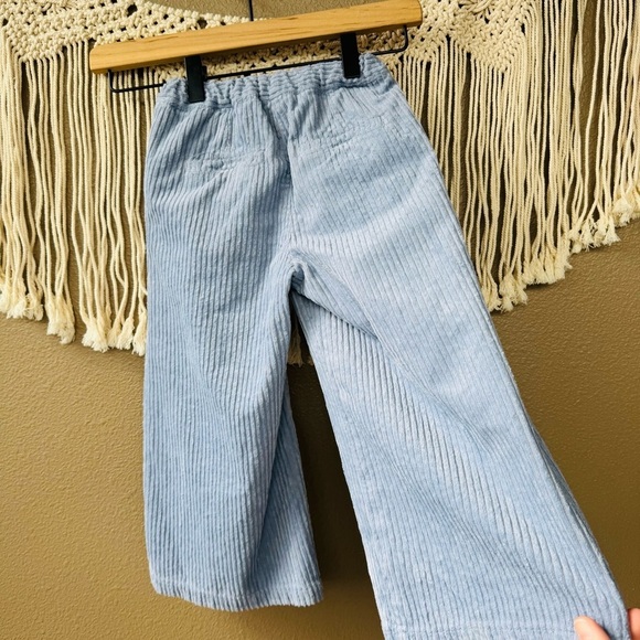 MORLEY girl's blue corded trouser corduroy ribbed wide leg pants D - Picture 4 of 9